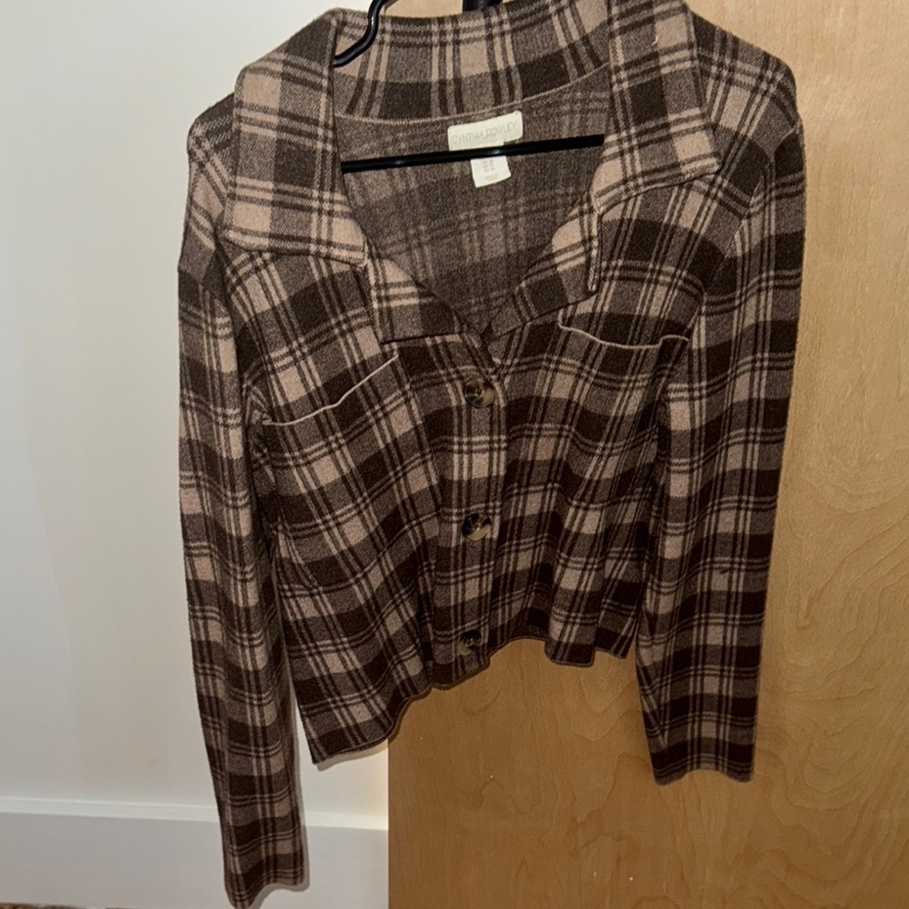 Plaid Brown Women's Top